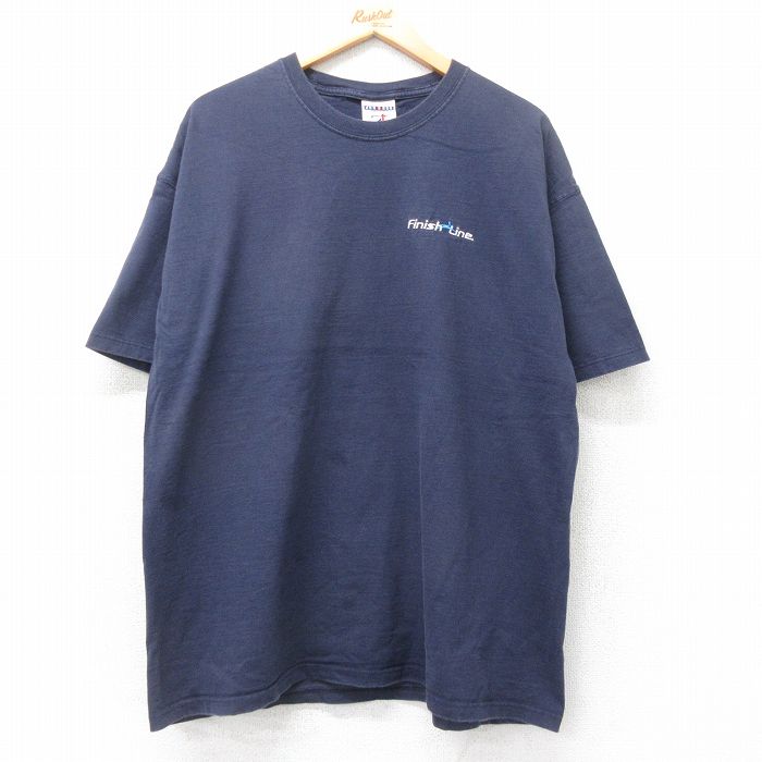 ジャージーズ 00s 半袖Tシャツ Finish Line ネイビー XL | 古着