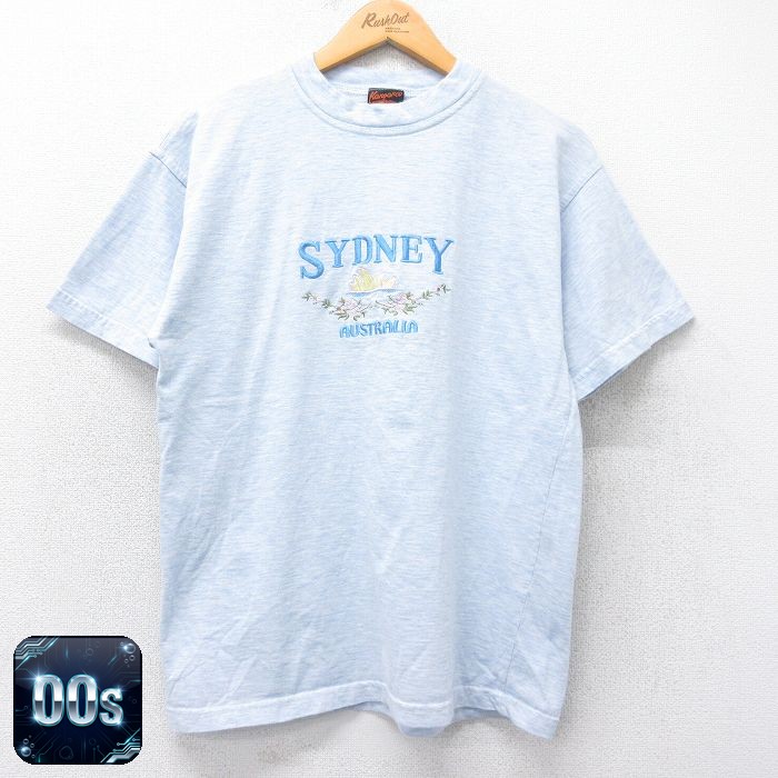 00s 半袖Tシャツ シドニー刺繍 ネイビー M | 古着
