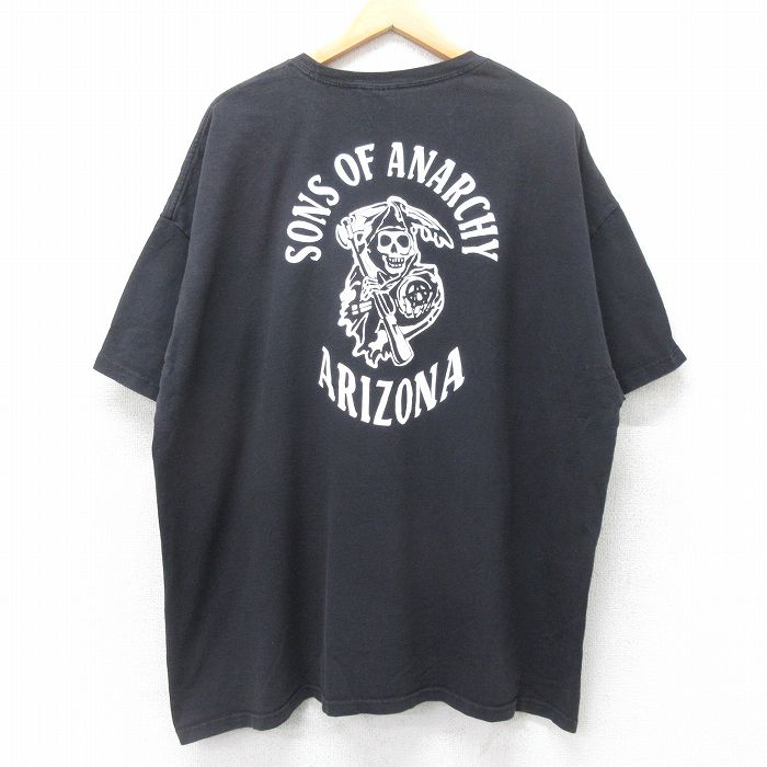 XL★古着 ヘインズ Hanes 半袖 ビンテージ Tシャツ メンズ 00年代 00s ドラマ サンオブアナーキー サンズオブアナーキー 大きいサイズ コットン クルーネック 黒 ブラック 25jul25 中古