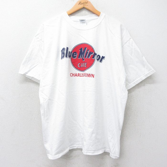 00s 半袖Tシャツ Blue Mirror CAFE ホワイト XL | 古着