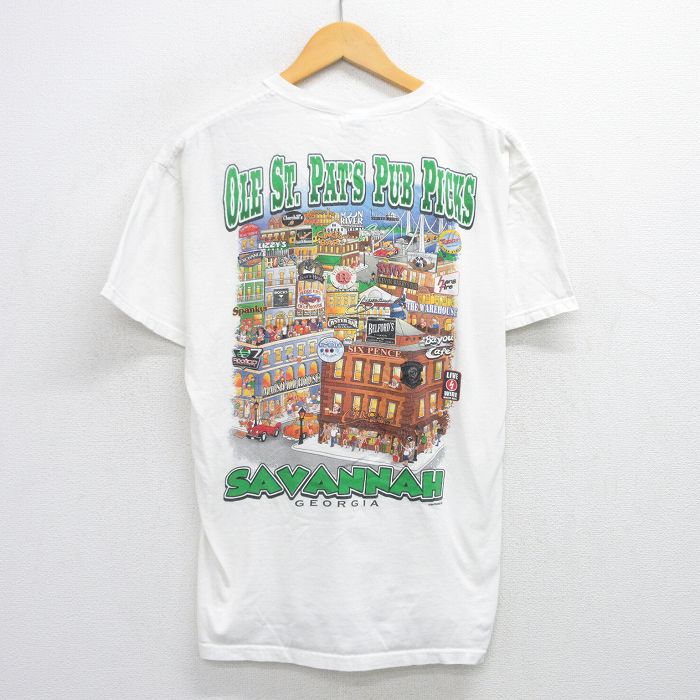 XL★古着 フルーツオブザルーム 半袖 ビンテージ Tシャツ メンズ 00年代 00s SAVANNAH コットン クルーネック 白 ホワイト 25jul26 中古