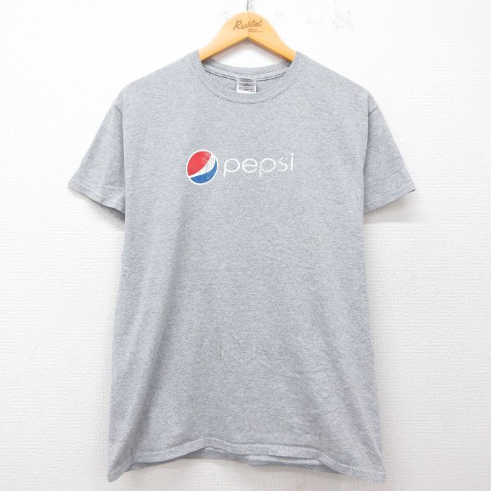 【20%OFF】M★古着 半袖 ビンテージ Tシャツ メンズ 00年代 00s ペプシ PEPSI クルーネック グレー 霜降り 25jul26 中古
