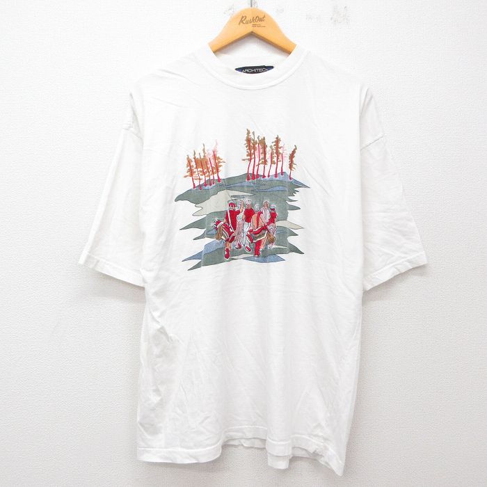 XL★古着 半袖 ビンテージ Tシャツ メンズ 90年代 90s ゴルフ 大きいサイズ コットン クルーネック 白 ホワイト 【spe】 25jul26 中古