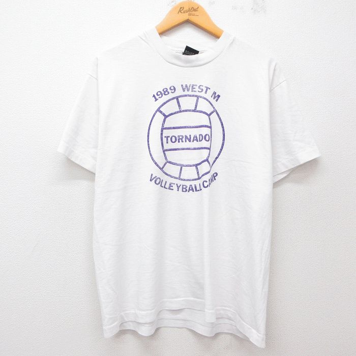 スクリーンスターズ 80s 半袖Tシャツ バレーボールTORNADO ホワイト L | 古着