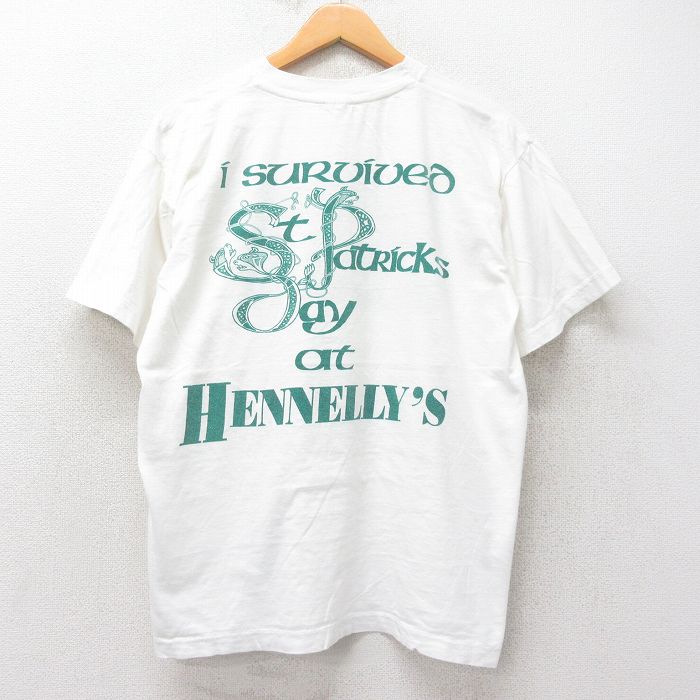 【50%OFF】90s 半袖Tシャツ Irishプリント ホワイト XL | 古着