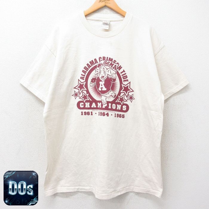 フルーツオブザルーム 00s 半袖Tシャツ アラバマクリムゾンタイドゾウ ホワイト XL | 古着