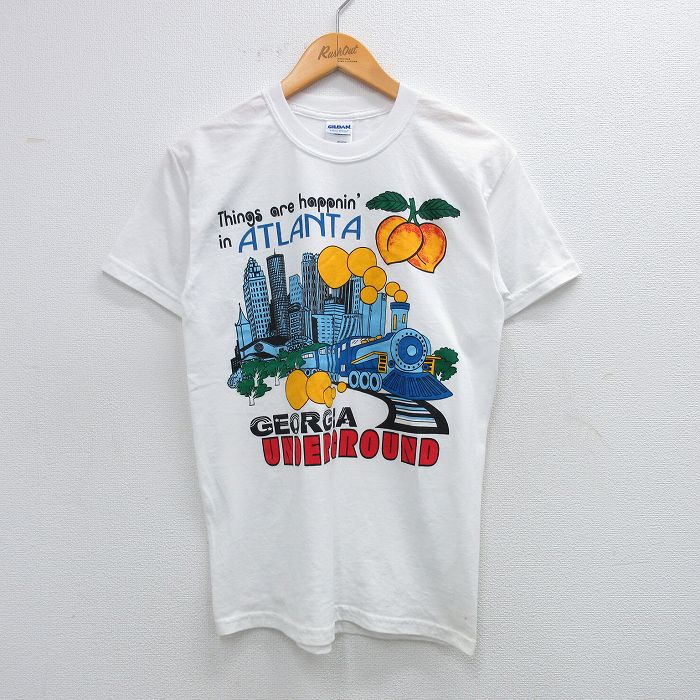 S★古着 半袖 ビンテージ Tシャツ メンズ 00年代 00s 汽車 UNDERGROUND クルーネック 白 ホワイト 25jul26 中古