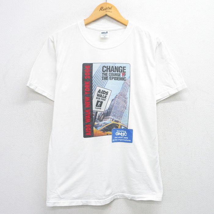 M★古着 半袖 ビンテージ Tシャツ メンズ 00年代 00s WALK ニューヨーク 白 ホワイト 25jul28 中古