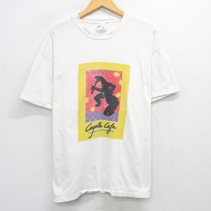 ヘインズ 00s 半袖Tシャツ Coyote Cafe ホワイト XL | 古着