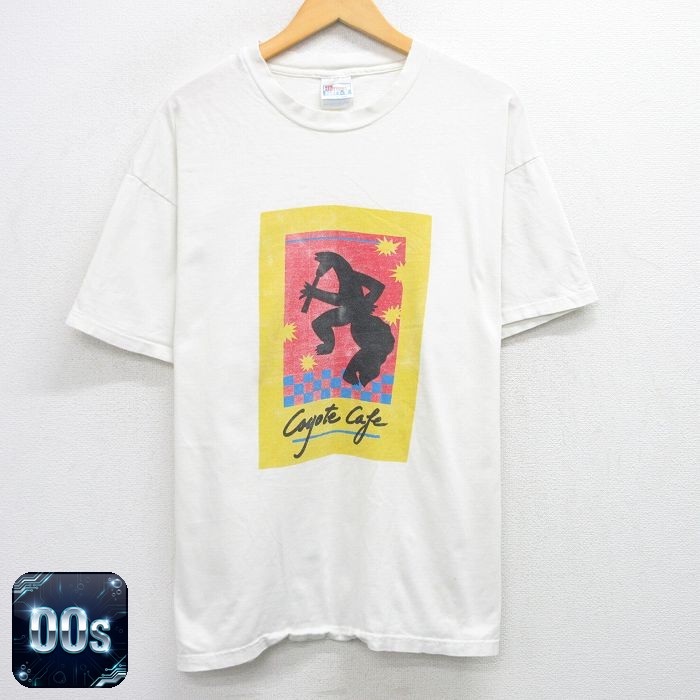 ヘインズ 00s 半袖Tシャツ Coyote Cafe ホワイト XL | 古着