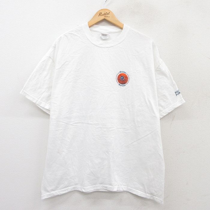 XL★古着 ヘインズ Hanes 半袖 ビンテージ Tシャツ メンズ 00年代 00s RISING RESORT バスケットボール 大きいサイズ コットン クルーネック 白 ホワイト 25jul28 中古