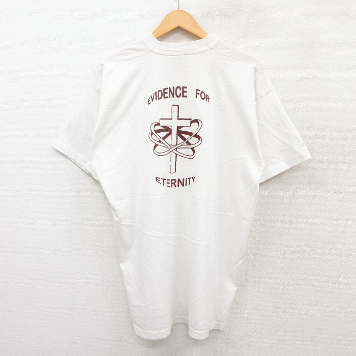 XL★古着 フルーツオブザルーム 半袖 ビンテージ Tシャツ メンズ 90年代 90s EVIDENCE FOR ETERNITY クルーネック USA製 白 ホワイト 25jul28 中古