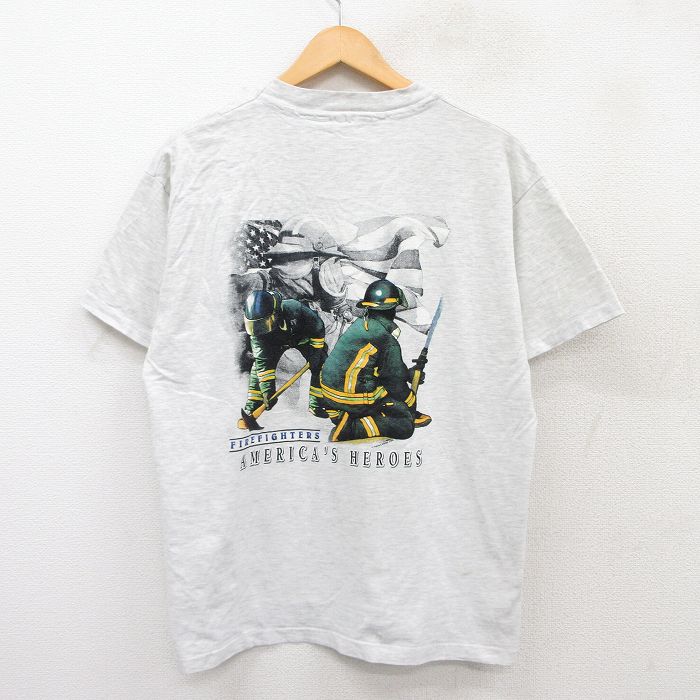 00s 半袖Tシャツ 消防士 グレー L | 古着