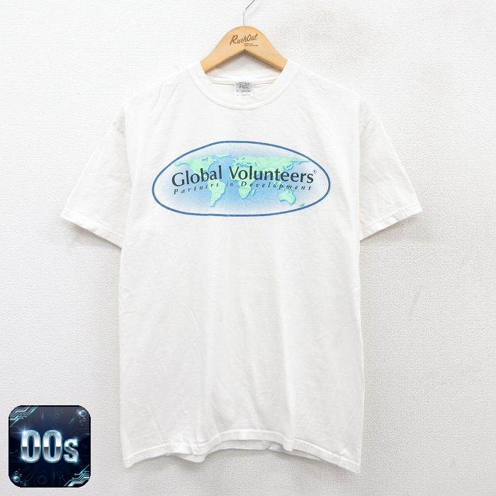【50%OFF】00s 半袖Tシャツ Global Volunteersプリント ホワイト M | 古着