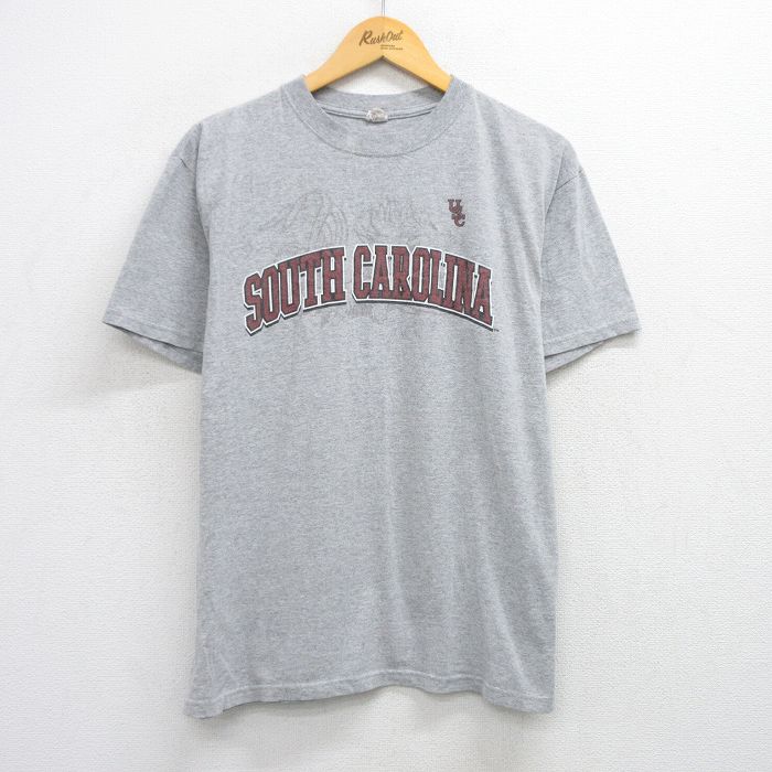 XL★古着 半袖 ビンテージ Tシャツ メンズ 00年代 00s SOUTH CAROLINA コットン クルーネック グレー 霜降り 25jul28 中古