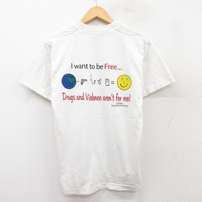 【50%OFF】M★古着 フルーツオブザルーム 半袖 ビンテージ Tシャツ メンズ 90年代 90s DARE クルーネック 白 ホワイト 25jul28 中古