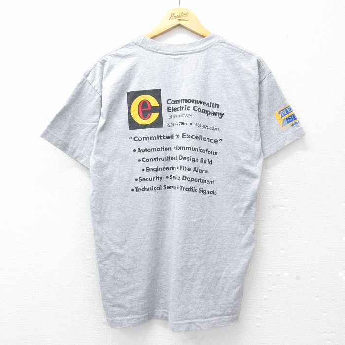 L★古着 半袖 ビンテージ Tシャツ メンズ 00年代 00s コモンウェルス 胸ポケット付き クルーネック USA製 グレー 霜降り 25jul29 中古