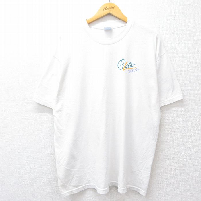 XL★古着 ヘインズ Hanes 半袖 ビンテージ Tシャツ メンズ 00年代 00s Piazz 大きいサイズ クルーネック 白 ホワイト 25jul29 中古