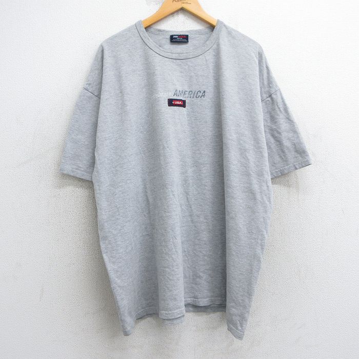 【50%OFF】XL★古着 半袖 ビンテージ Tシャツ メンズ 00年代 00s アメリカ 大きいサイズ クルーネック グレー 霜降り 25jul29 中古