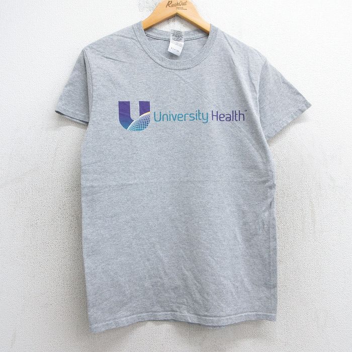 S★古着 半袖 ビンテージ Tシャツ メンズ 00年代 00s 大学 ヘルス クルーネック グレー 霜降り 25jul29 中古