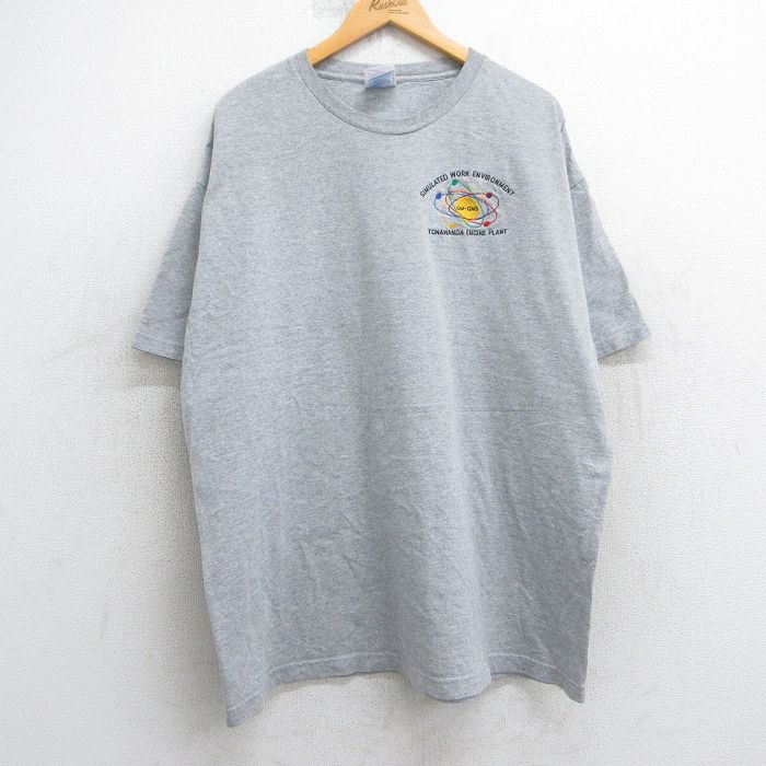 【50%OFF】XL★古着 半袖 ビンテージ Tシャツ メンズ 90年代 90s GMS 大きいサイズ クルーネック USA製 グレー 霜降り 25jul29 中古