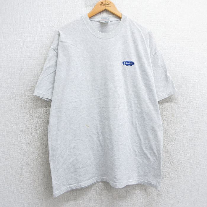 XL★古着 ヘインズ Hanes 半袖 ビンテージ Tシャツ メンズ 00年代 00s carrier クルーネック 薄グレー 霜降り 25jul29 中古