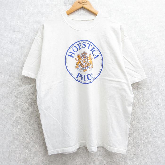 XL★古着 半袖 ビンテージ Tシャツ メンズ 00年代 00s ホフストラ プライド クルーネック 白 ホワイト 25jul29 中古