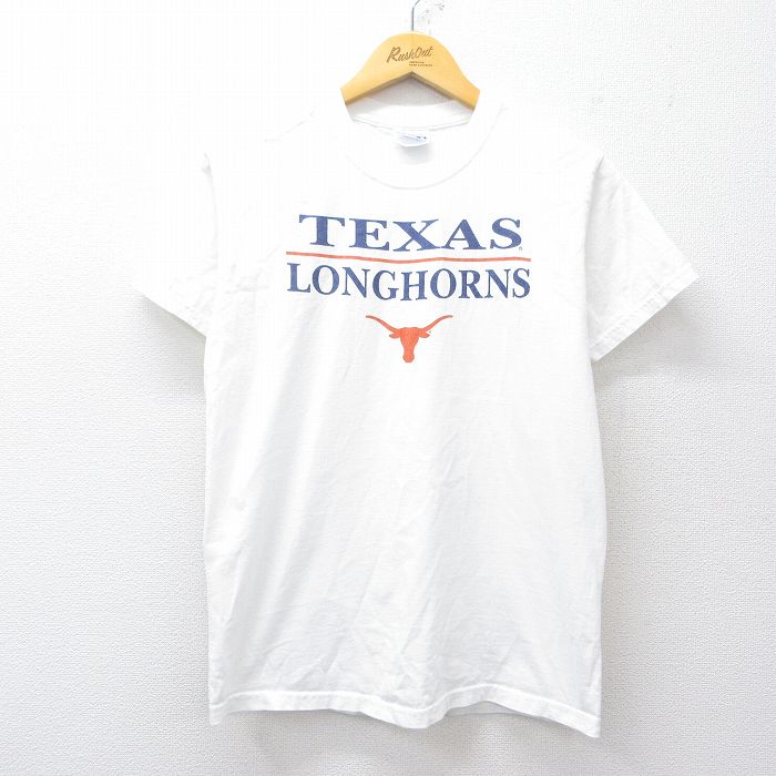 【50%OFF】S★古着 ヘインズ Hanes 半袖 ビンテージ Tシャツ メンズ 00年代 00s テキサス ロングホーン コットン クルーネック 白 ホワイト 25jul30 中古