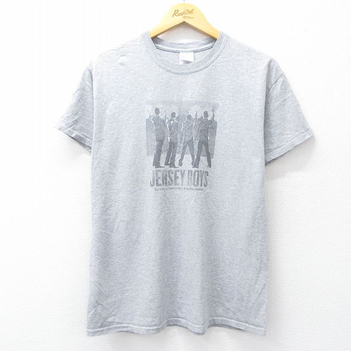 M★古着 半袖 ビンテージ Tシャツ メンズ 00年代 00s ジャージーボーイズ ミュージカル クルーネック グレー 霜降り 25jul30 中古