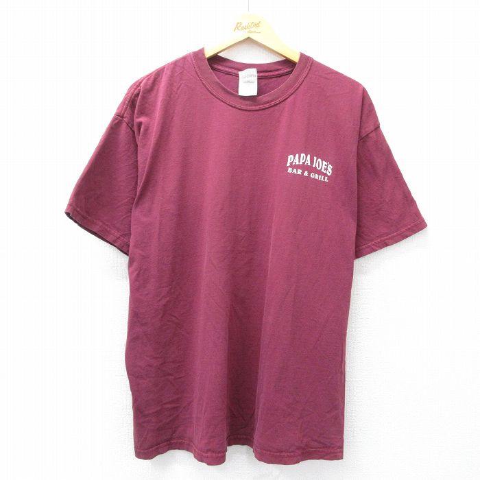 00s 半袖Tシャツ パパジョーズ バーガンディ XL | 古着
