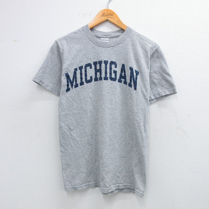 S★古着 半袖 ビンテージ Tシャツ メンズ 00年代 00s ミシガン クルーネック グレー 霜降り 25jul31 中古