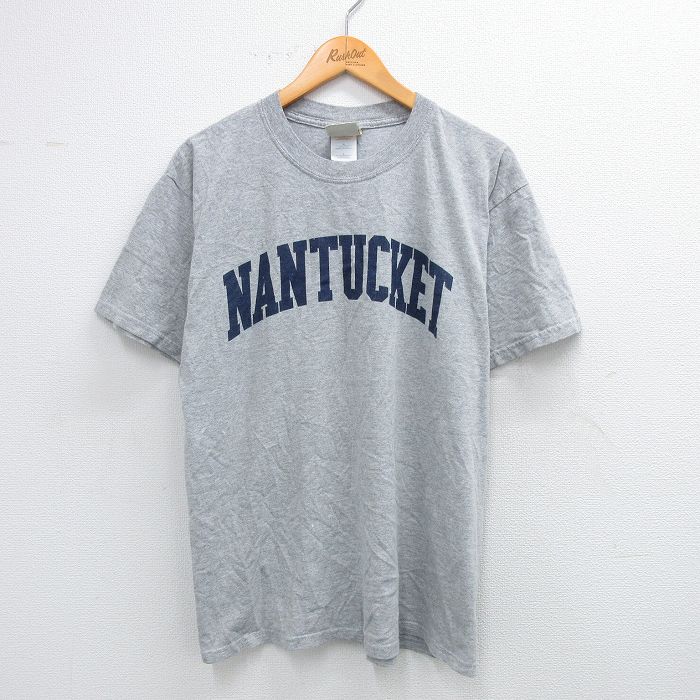 L★古着 半袖 ビンテージ Tシャツ メンズ 00年代 00s ナンタケット クルーネック グレー 霜降り 25jul31 中古