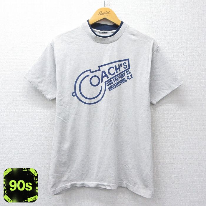 90s 半袖Tシャツ COACHS 薄グレー M | 古着