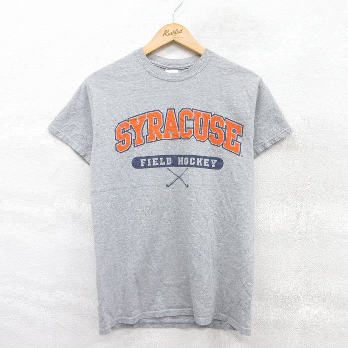 S★古着 半袖 ビンテージ Tシャツ メンズ 00年代 00s シラキュース フィールドホッケー クルーネック グレー 霜降り 25jul31 中古