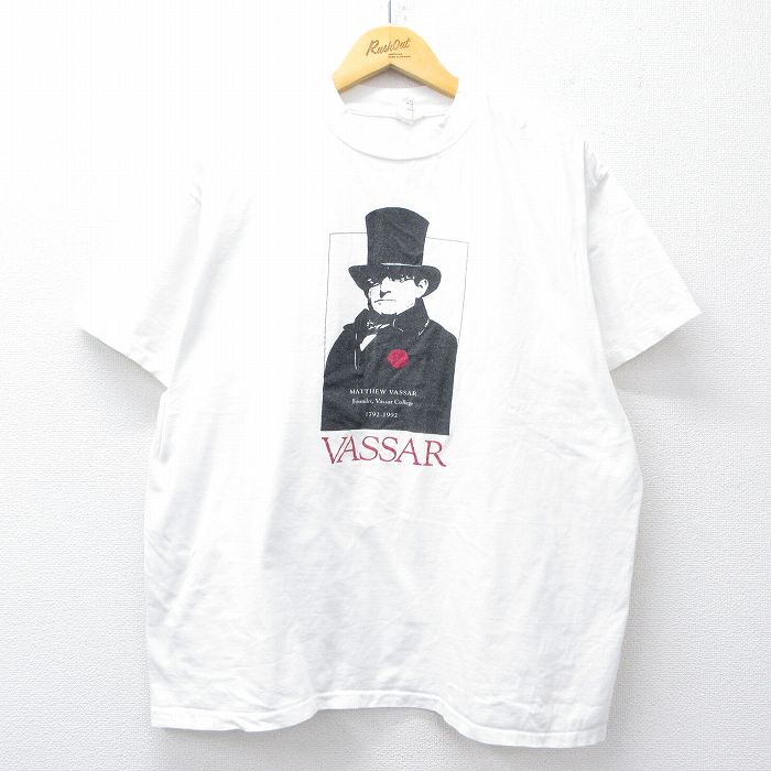 XL★古着 半袖 ビンテージ Tシャツ メンズ 90年代 90s マシューヴァッサー 大きいサイズ コットン クルーネック USA製 白 ホワイト 【spe】 25jul31 中古