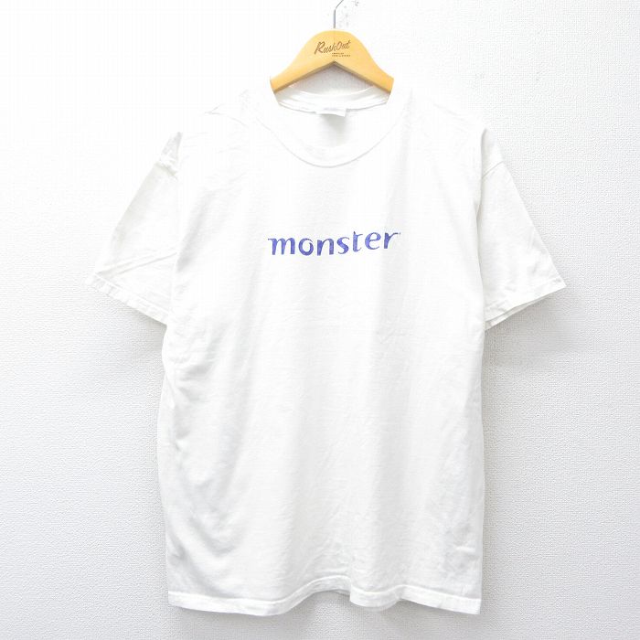 【50%OFF】L★古着 ヘインズ Hanes 半袖 ビンテージ Tシャツ メンズ 00年代 00s モンスター コットン クルーネック 白 ホワイト 【spe】 25jul31 中古