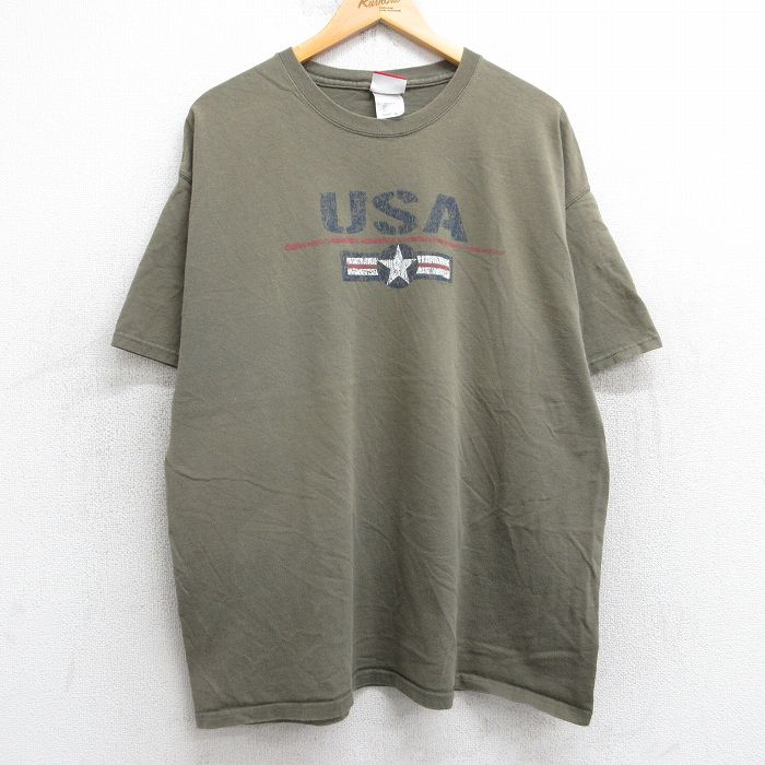 00s 半袖Tシャツ USAロゴ グリーン XL | 古着