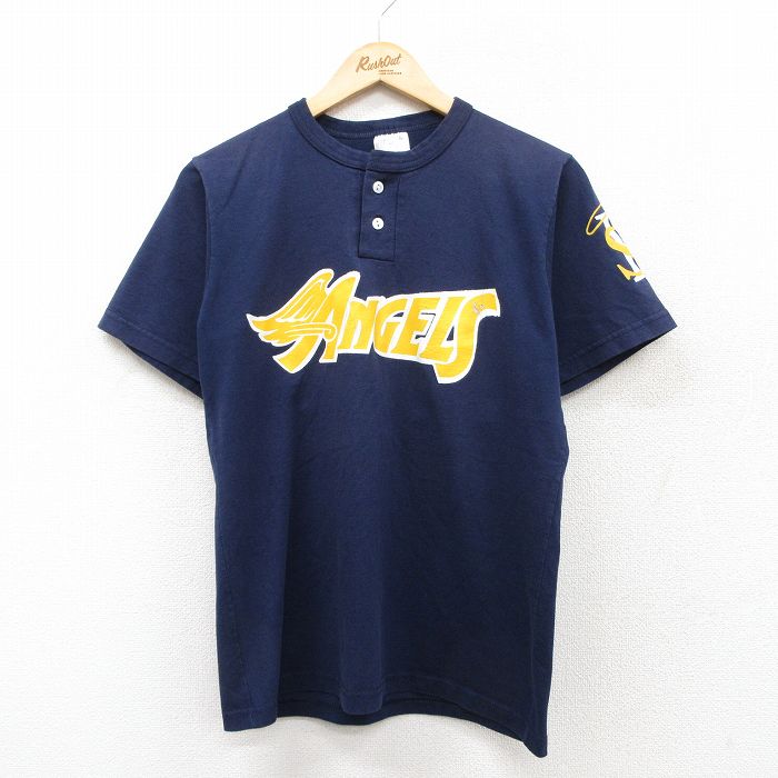90s 半袖Tシャツ ANGLESプリント ネイビー M | 古着
