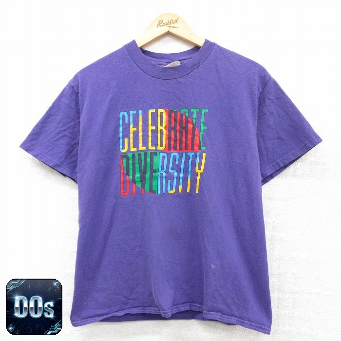 ヘインズ 00s 半袖Tシャツ LELEBRATE DIVERCITY パープル M | 古着