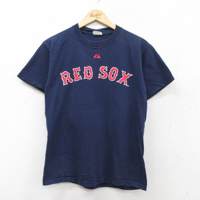 マジェスティック 00s 半袖Tシャツ ボストンレッドソックスジャコビエルズベリー ネイビー M | 古着