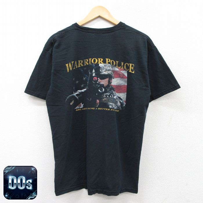 00s 半袖Tシャツ WARRIOR POLICE ブラック L | 古着
