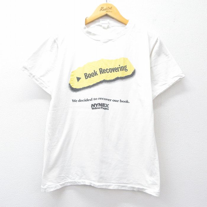 【20%OFF】M★古着 半袖 ビンテージ Tシャツ メンズ 00年代 00s Book Recovering コットン クルーネック 白 ホワイト 25aug01 中古