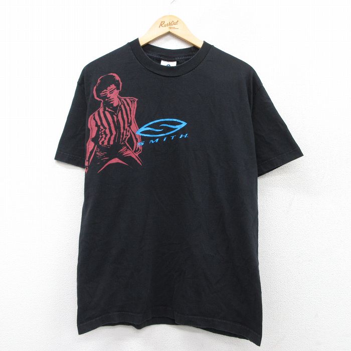 L★古着 半袖 ビンテージ Tシャツ メンズ 00年代 00s SMITH コットン クルーネック 黒 ブラック 25aug01 中古