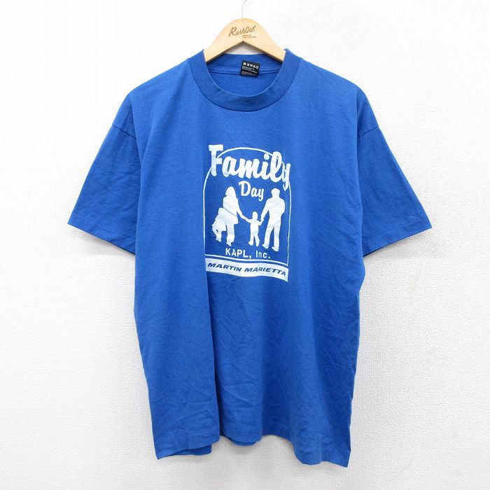 フルーツオブザルーム 90s 半袖Tシャツ Family Day ブルー XL | 古着