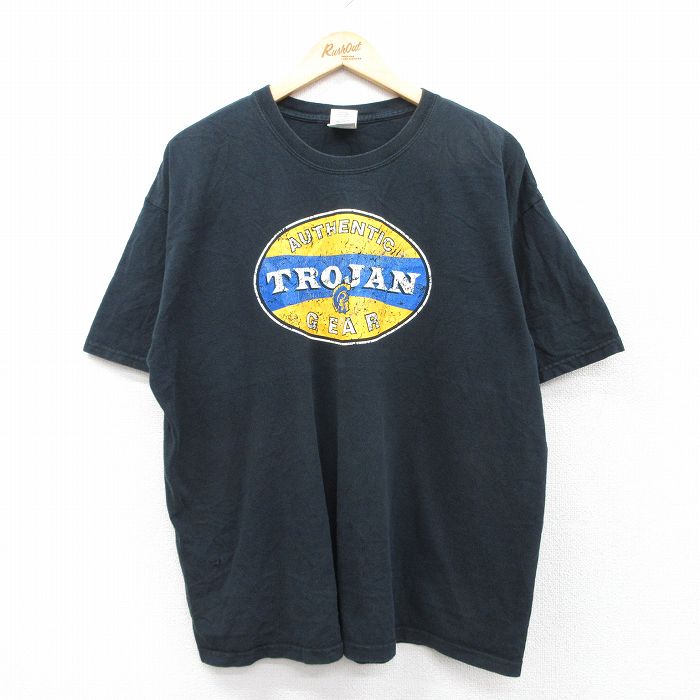 00s 半袖Tシャツ TROJANプリント ブラック XL | 古着