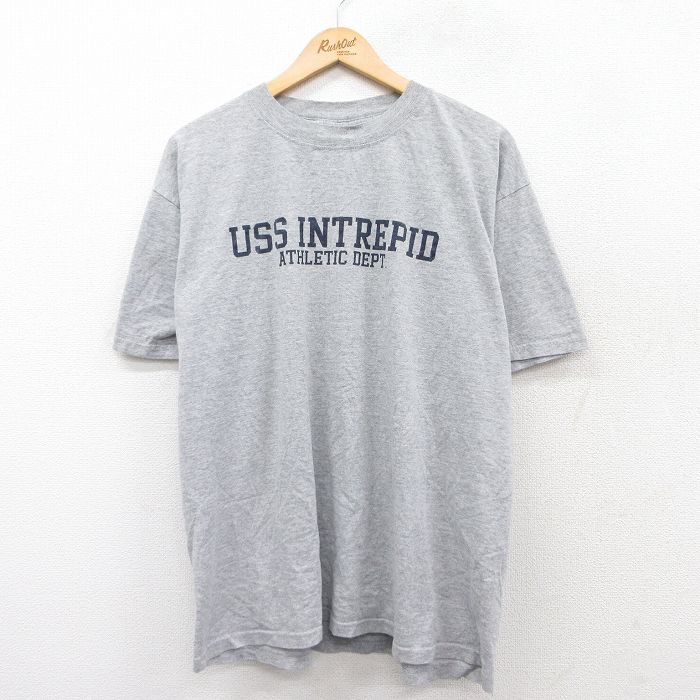 【50%OFF】00s 半袖Tシャツ USS INTREPID グレー XL | 古着