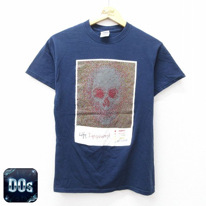 【50%OFF】00s 半袖Tシャツ スカル ネイビー S | 古着