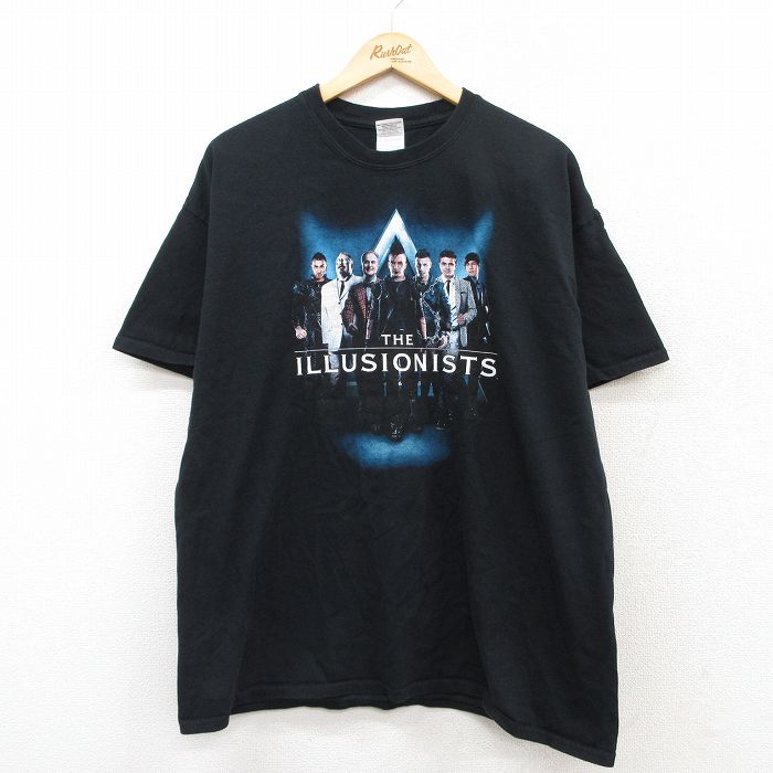 XL★古着 半袖 ビンテージ Tシャツ メンズ 00年代 00s ザイリュージョニスト コットン クルーネック 黒 ブラック 25aug02 中古