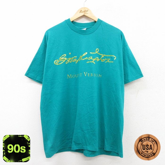 ヘインズ 90s 半袖Tシャツ マウントバーノン グリーン XL | 古着
