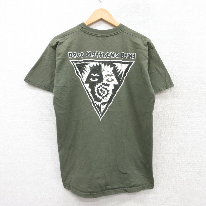 【50%OFF】L★古着 フルーツオブザルーム 半袖 ビンテージ ロック バンド Tシャツ メンズ 00年代 00s ディヴマシューズバンド コットン クルーネック 濃緑 グリーン 【spe】 25aug02 中古